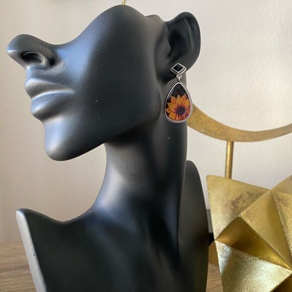 Bohemian flower earrings M129 - Picture 4 of 4